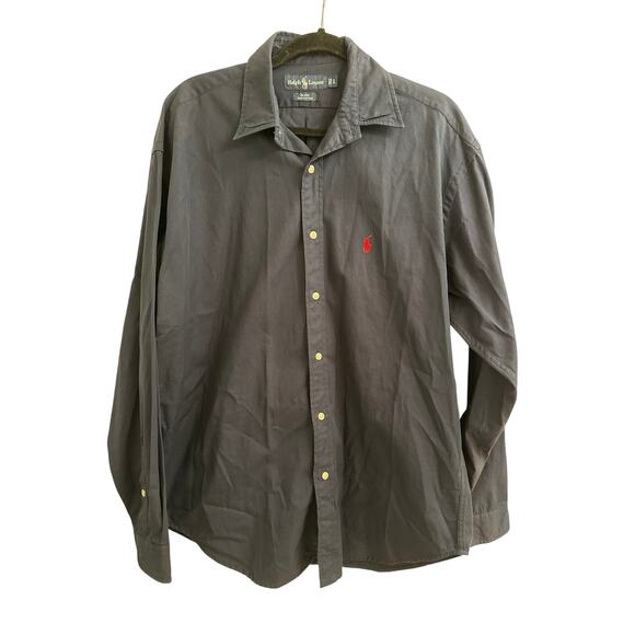 Ralph Lauren Blake Shirt Men’s L Blue Cotton Button Down Polo Pony Logo Vintage - Picture 1 of 3